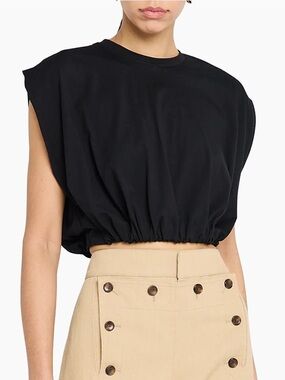 ALC Billie Cotton Cropped T-Shirt in White